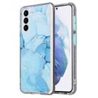 For Samsung Galaxy S22 5G Glazed Marble Pattern TPU + Acrylic Phone Case(Blue) - 1
