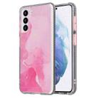 For Samsung Galaxy S22 5G Glazed Marble Pattern TPU + Acrylic Phone Case(Pink) - 1