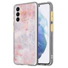 For Samsung Galaxy S22 5G Glazed Marble Pattern TPU + Acrylic Phone Case(Orange) - 1