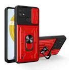 For OPPO Realme C20 / C21 Sliding Camshield Card Phone Case(Red) - 1