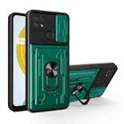 For OPPO Realme C20 / C21 Sliding Camshield Card Phone Case(Dark Green) - 1