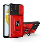 For OPPO Realme C25 / C15 Sliding Camshield Card Phone Case(Red) - 1