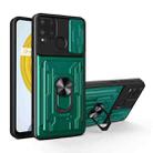 For OPPO Realme C25 / C15 Sliding Camshield Card Phone Case(Dark Green) - 1