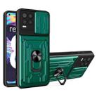 For OPPO Realme 8 / 8 Pro Sliding Camshield Card Phone Case(Dark Green) - 1