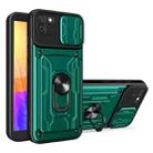 For Huawei Y5p Sliding Camshield Card Phone Case(Dark Green) - 1