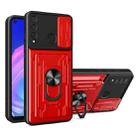For Huawei Y7p Sliding Camshield Card Phone Case(Red) - 1