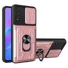 For Huawei Y8p Sliding Camshield Card Phone Case(Rose Gold) - 1