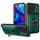 For Motorola G Pure Sliding Camshield Card Phone Case(Dark Green) - 1