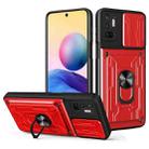For Xiaomi Redmi Note 10 5G Sliding Camshield Card Phone Case(Red) - 1