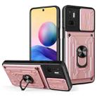 For Xiaomi Redmi Note 10 5G Sliding Camshield Card Phone Case(Rose Gold) - 1