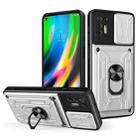 For Motorola Moto G9 Plus Sliding Camshield Card Phone Case(White) - 1