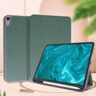 For iPad Mini 5 / 4 Mutural Exquisite Series Cloth Texture PU+TPU Leather Case with 3-Fold Holder & Pen Slot & Sleep & Wake-up Function(Green) - 1