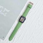 Lychee Top Layer Cowhide Watch Band For Apple Watch Series 8&7 41mm / SE 2&6&SE&5&4 40mm / 3&2&1 38mm(Grass Green) - 1