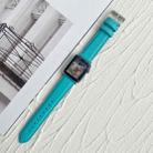 Lychee Top Layer Cowhide Watch Band For Apple Watch Series 9&8&7 41mm / SE 3&SE 2&6&SE&5&4 40mm / 3&2&1 38mm(Sky Blue) - 1