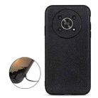 For Honor X30 / X40 GT Accurate Hole Litchi Texture Genuine Leather Shockproof Phone Case(Black) - 1