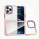 For iPhone 13 Pro Colorful Metal Lens Ring Phone Case (Pink) - 1