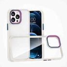 For iPhone 13 Pro Colorful Metal Lens Ring Phone Case (White) - 1