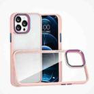 For iPhone 13 Pro Max Colorful Metal Lens Ring Phone Case (Pink) - 1