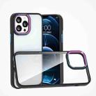 For iPhone 12 / 12 Pro Colorful Metal Lens Ring Phone Case(Black) - 1