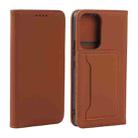 For Samsung Galaxy A53 5G Strong Magnetism Liquid Feel Leather Phone Case(Brown) - 1