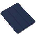 For iPad 9.7 Mutural YAXING Series Cloth Texture PU+TPU Leather Case with 3-Fold Holder & Pen Slot & Sleep & Wake-up Function(Blue) - 1
