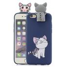 For iPhone 6 Plus Cartoon Shockproof TPU Protective Case with Holder(Cat) - 1