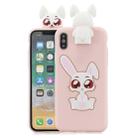 For iPhone X / XS Cartoon Shockproof TPU Protective Case with Holder(Rabbit) - 1