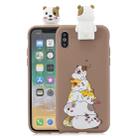 For iPhone XR Cartoon Shockproof TPU Protective Case with Holder(Hamsters) - 1