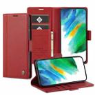 For Samsung Galaxy S22 LC.IMEEKE PU + TPU Skin-friendly Feeling Leather Phone Case(Red) - 1