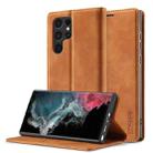 For Samsung Galaxy S22 Ultra LC.IMEEKE Soft PU + TPU Magnetic Skin-friendly Feeling Leather Phone Case(Dack Brown) - 1