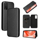 For TCL 205 Carbon Fiber Texture Horizontal Flip Leather Phone Case(Black) - 1