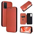 For TCL 205 Carbon Fiber Texture Horizontal Flip Leather Phone Case(Brown) - 1