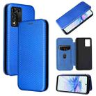 For ZTE Libero 5G II Carbon Fiber Texture Horizontal Flip Leather Phone Case(Blue) - 1