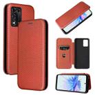 For ZTE Libero 5G II Carbon Fiber Texture Horizontal Flip Leather Phone Case(Brown) - 1