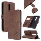 For OPPO F11 Stitching Style 2-Color Cow Texture Horizontal Flip PU Leather Case with Holder & Card Slot & Lanyard(Brown) - 1