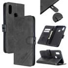 For OPPO Realme 3 Stitching Style 2-Color Cow Texture Horizontal Flip PU Leather Case with Holder & Card Slot & Lanyard(Black) - 1