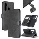 For OPPO Realme 5 Stitching Style 2-Color Cow Texture Horizontal Flip PU Leather Case with Holder & Card Slot & Lanyard(Black) - 1