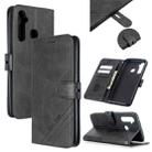 For OPPO Realme 5 Pro Stitching Style 2-Color Cow Texture Horizontal Flip PU Leather Case with Holder & Card Slot & Lanyard(Black) - 1