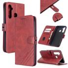 For OPPO Realme 5 Pro Stitching Style 2-Color Cow Texture Horizontal Flip PU Leather Case with Holder & Card Slot & Lanyard(Red) - 1