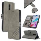 For Xiaomi Redmi 8 / 8A Stitching Style 2-Color Cow Texture Horizontal Flip PU Leather Case with Holder & Card Slot & Lanyard(Gray) - 1