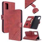 For Galaxy A51 Stitching Style 2-Color Cow Texture Horizontal Flip PU Leather Case with Holder & Card Slot & Lanyard(Red) - 1
