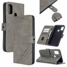 For Galaxy M30s Stitching Style 2-Color Cow Texture Horizontal Flip PU Leather Case with Holder & Card Slot & Lanyard(Gray) - 1
