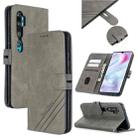 For Xiaomi CC9 Pro / Note 10 Pro Stitching Style 2-Color Cow Texture Horizontal Flip PU Leather Case with Holder & Card Slot & Lanyard(Gray) - 1