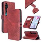 For Xiaomi CC9 Pro / Note 10 Pro Stitching Style 2-Color Cow Texture Horizontal Flip PU Leather Case with Holder & Card Slot & Lanyard(Red) - 1