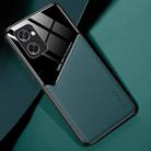 For OPPO Reno7 SE All-inclusive Leather + Organic Glass Phone Case(Green) - 1