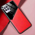 For OPPO Realme 8i All-inclusive Leather + Organic Glass Phone Case(Red) - 1