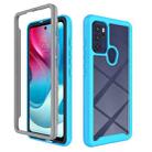 For Motorola Moto G60S Starry Sky Solid Color Series PC + TPU Phone Case(Light Blue) - 1