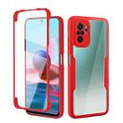 For Xiaomi Redmi Note 10 / Note 10s Acrylic + TPU 360 Degrees Full Coverage Shockproof Phone Case(Red) - 1