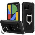 For Google Pixel 4 XL Carbon Fiber Protective Case with 360 Degree Rotating Ring Holder(Black) - 1