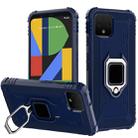 For Google Pixel 4 XL Carbon Fiber Protective Case with 360 Degree Rotating Ring Holder(Blue) - 1